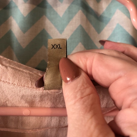 Soya Concept tiered peach linen blend pullover dress summer sundress - Picture 7 of 7